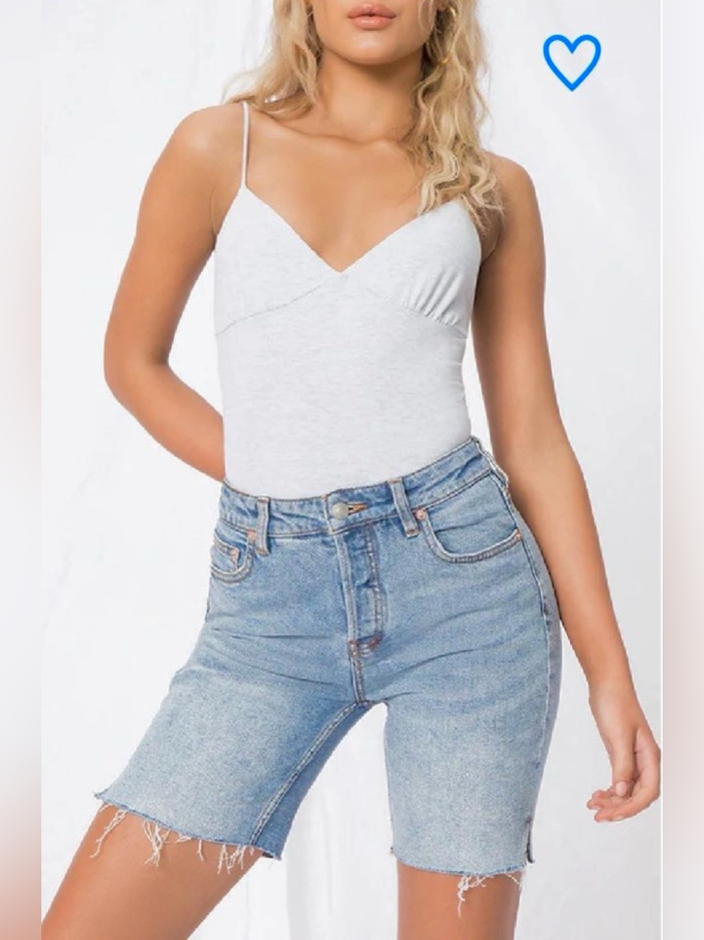 FREE PEOPLE AVERY HIGH WAISTED DENIM BERMUDA SHORTS SIZE 25!!